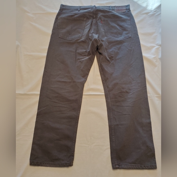 Levi's 505 Gray Jeans Denim Red Tab Regular Fit Straight Leg 40x30 Gray Patch - Picture 8 of 8
